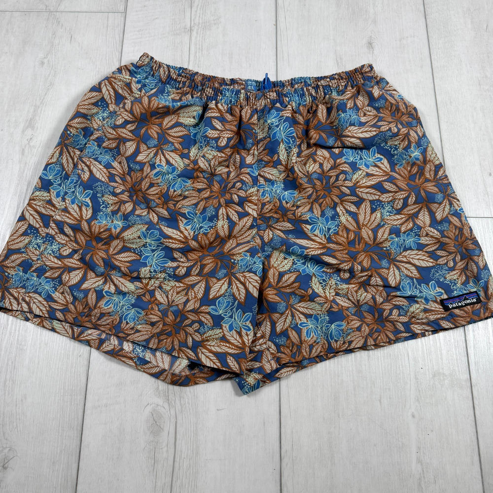 Patagonia Baggies Shorts 5" Hevea Leaves Blue Mesh Swim Trunks Men’s Medium